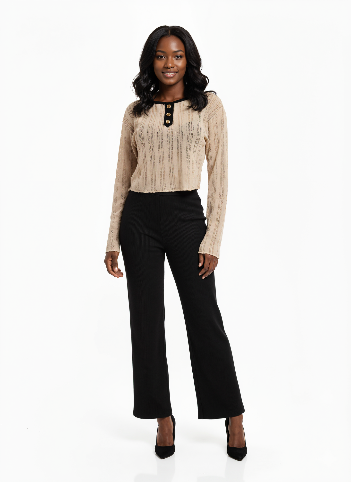 Toffee Henley Knit Top