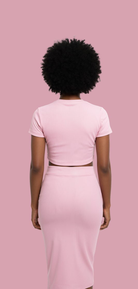 Kintela Blush - Crop Top & Mini-Skirt