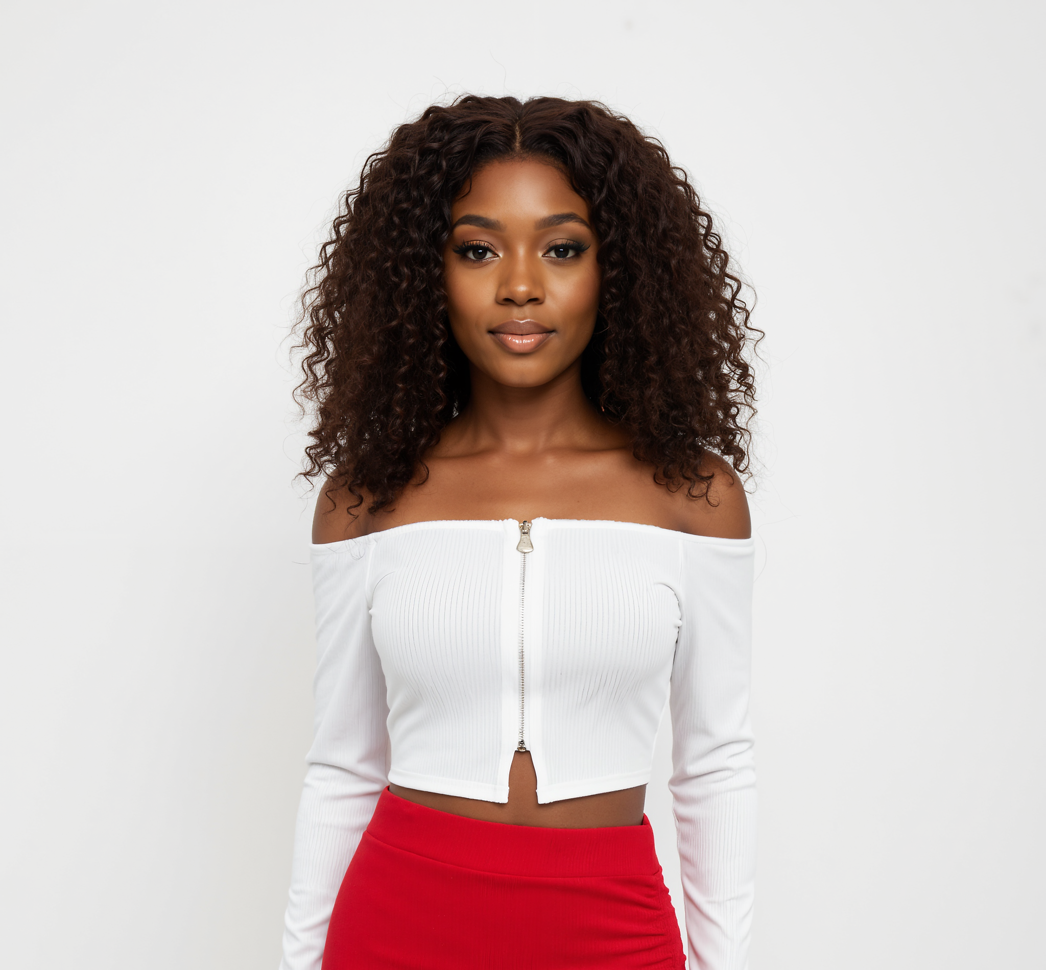 トップス Melt the lady line rib tops Crimson Z-Line Ribbed Top – Kintela