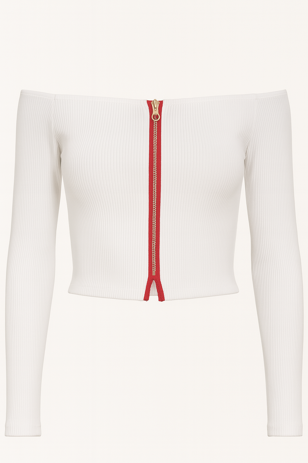 Crimson Z-Line Ribbed Top