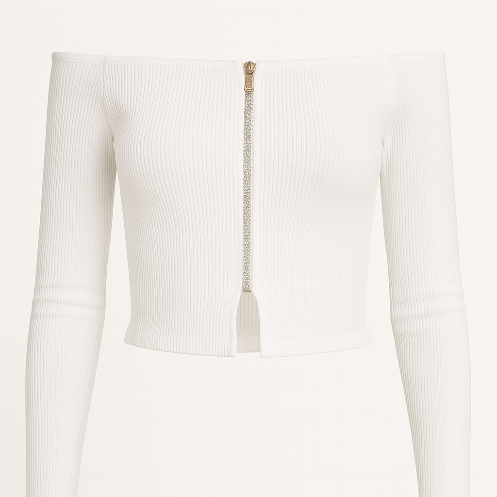Crimson Z-Line Ribbed Top