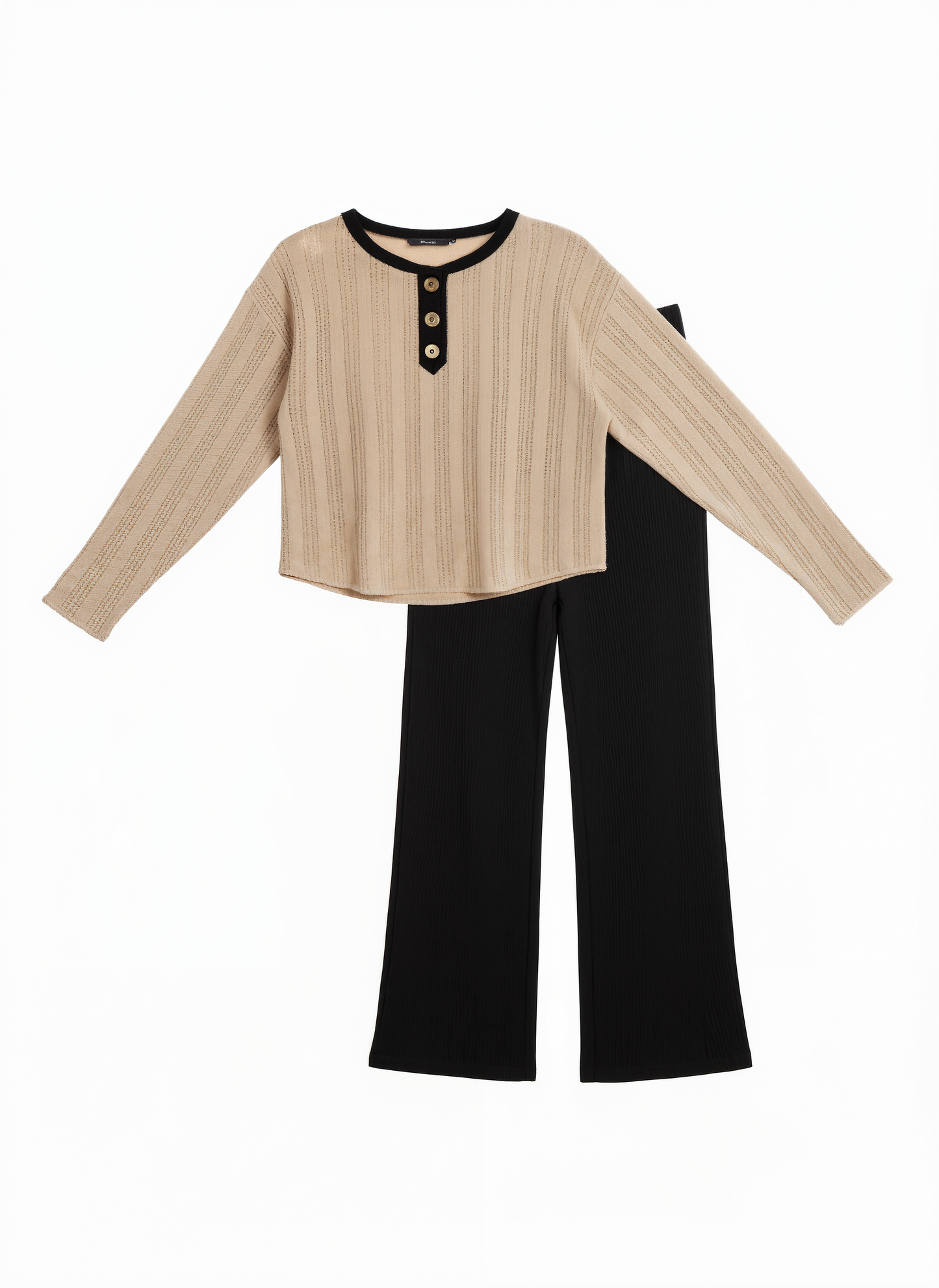 Toffee Henley Knit Top