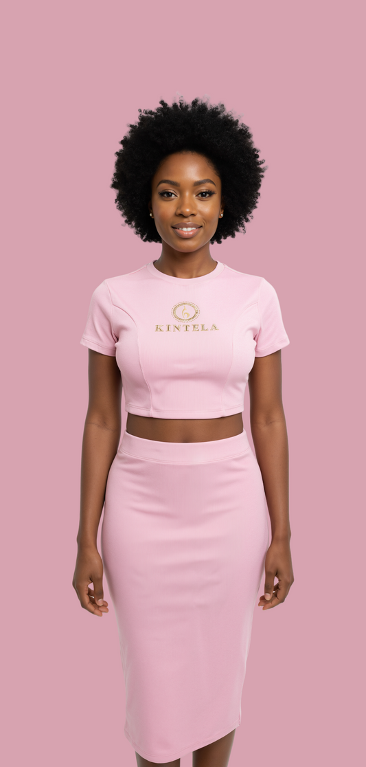 Kintela Blush - Crop Top & Mini-Skirt
