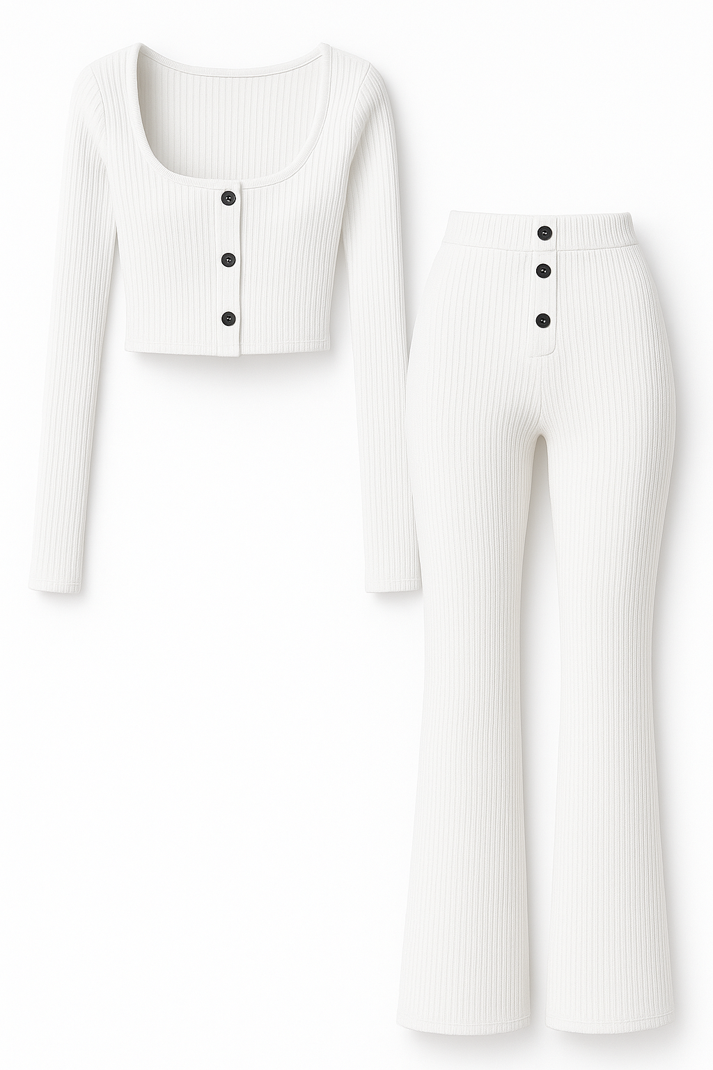 Ribbed Button Co-Ord