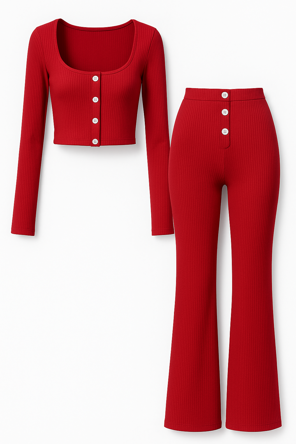 Ribbed Button Co-Ord