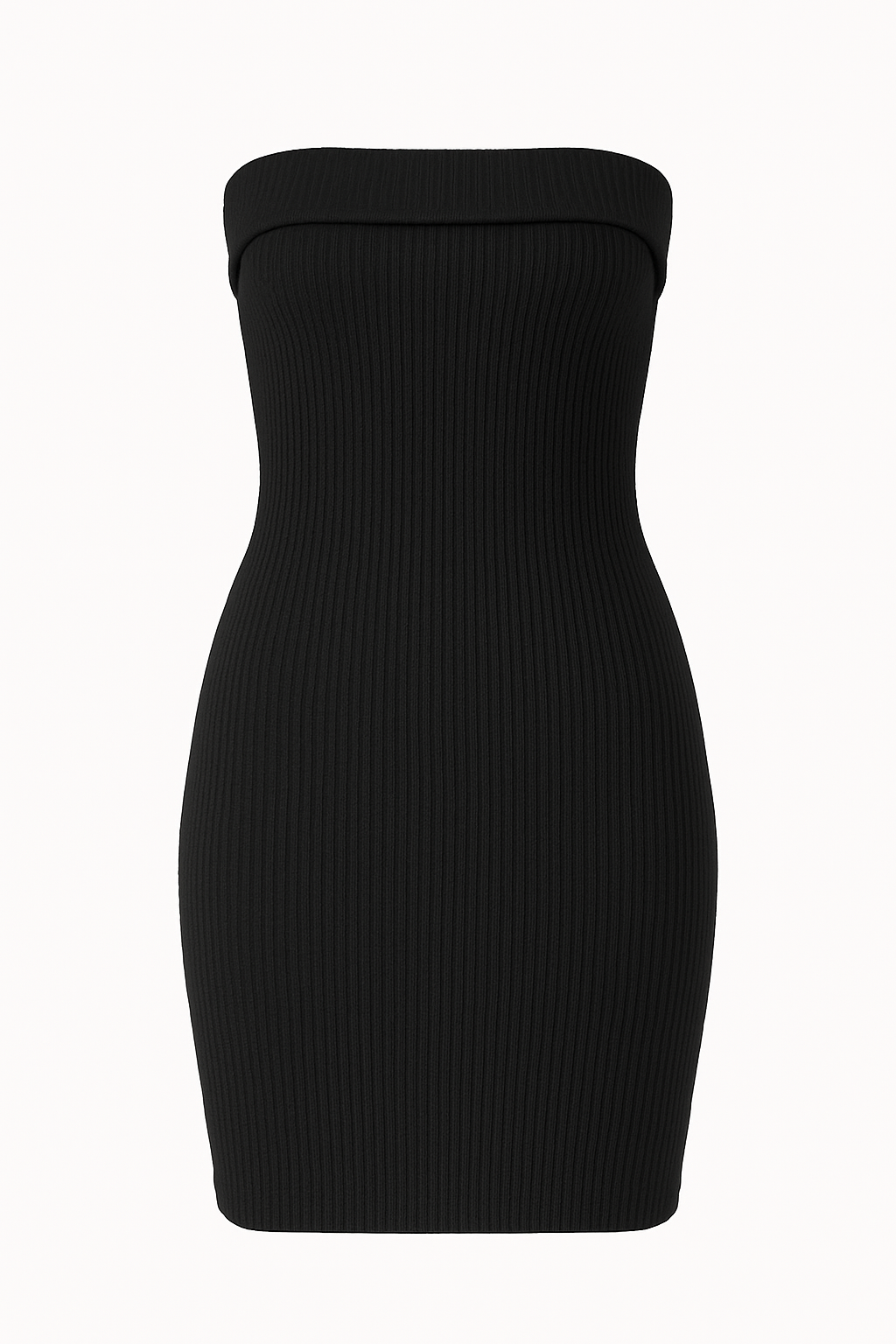 Strapless Ribbed Mini-Dress