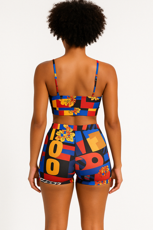 Carnival Dream Abstract Print Cami & Shorts Set